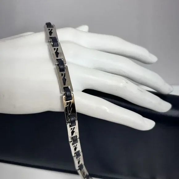 Vintage Salvatore Ferragamo Leather‎ Shoulder Bag or Clutch Navy Blue Rectangle - Picture 3 of 15